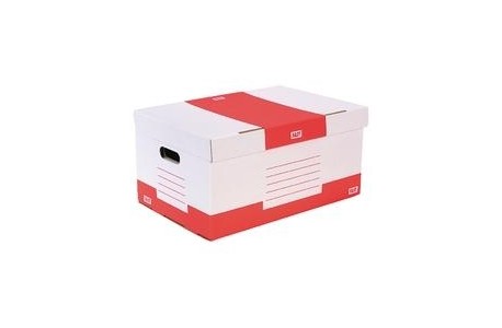 Container boîtes archives blanc imprimé rouge 525 x 355 x 270