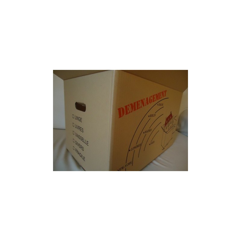 Caisse carton déménagement - IMP. 1 COULEUR 545 x 345 x 300 mm