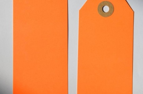 Etiquette américaine orange fluo sans fil 50 x 120 MM