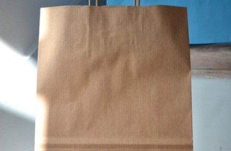 sac papier poignées plates 18+8x22cms kraft naturel - emballage cadeau