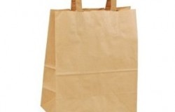 Sacs cabas papier NATUREL 26+10x33cm poignée plate 1er prix