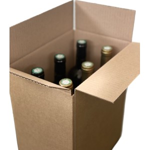 Carton 6 bouteilles  75 cl debout  231 x 154 x 300