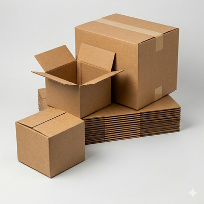 Carton simple cannelure 230 x 190 x 160 mm